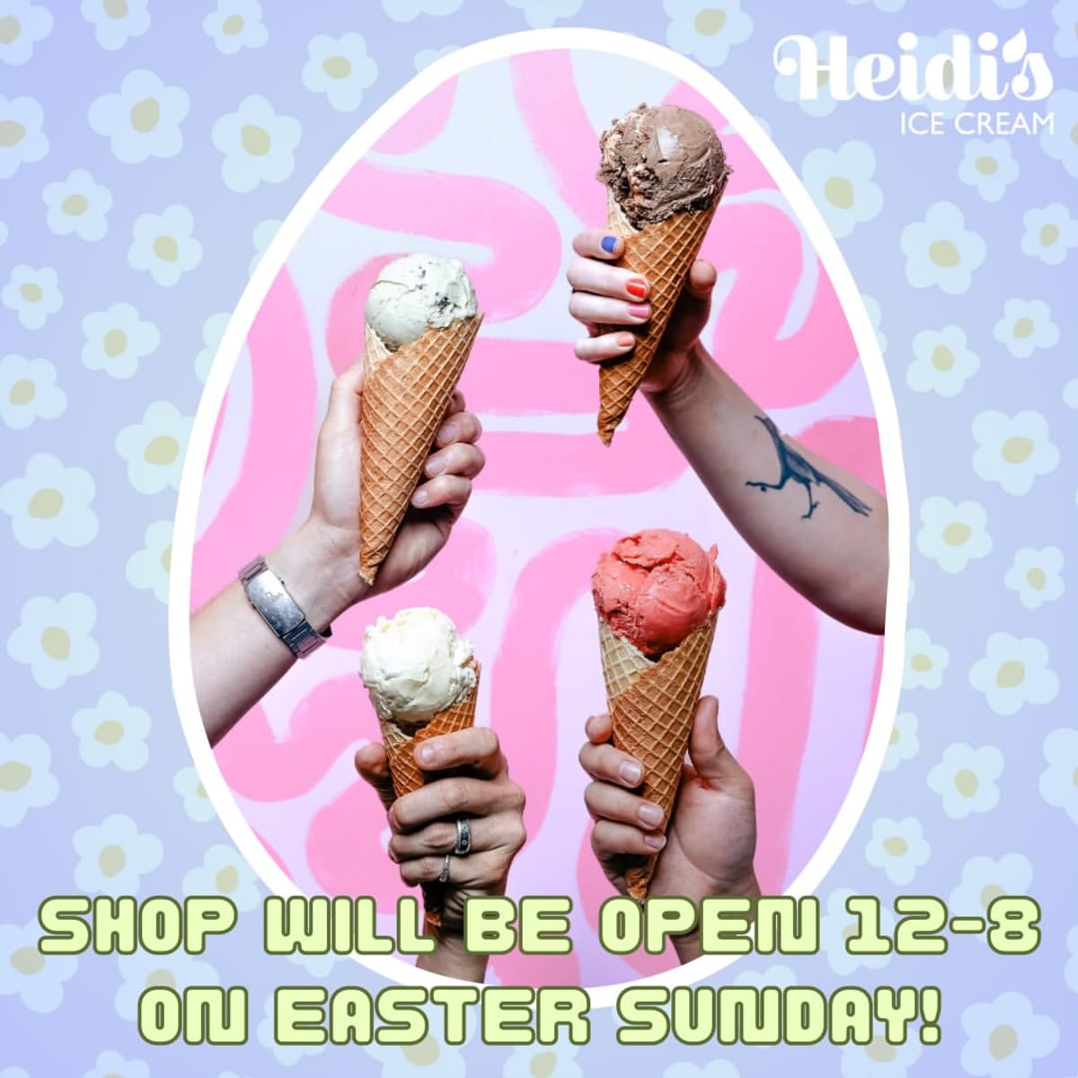We will be open on Easter! 🐣🍦 12-8...